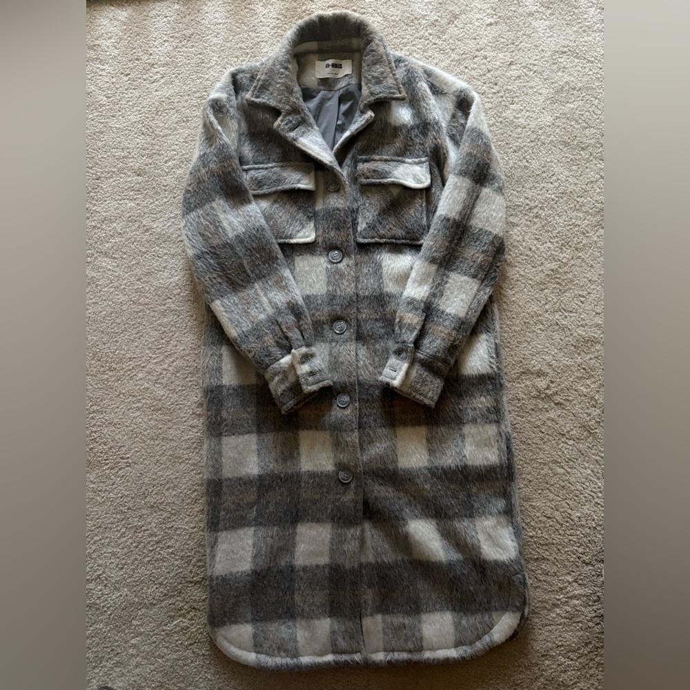 4th & Reckless Anthropologie Midi Wool Look Blend Coat Size Small